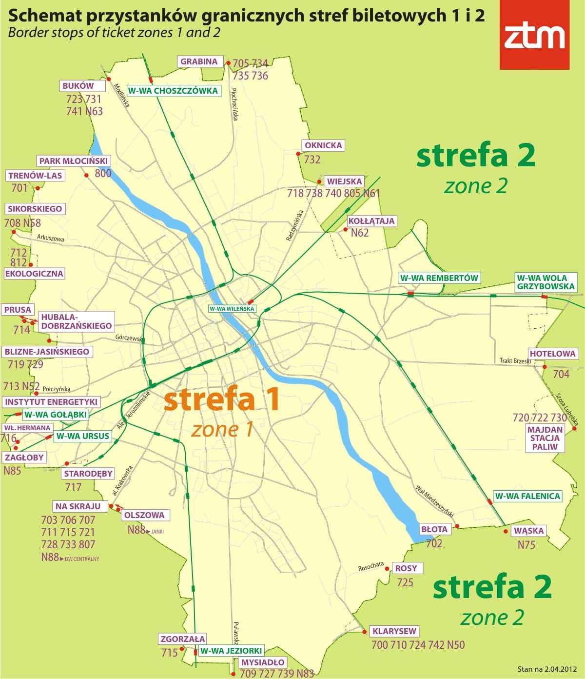 ವಾರ್ಸಾ ವಲಯ 1 ನಕ್ಷೆ