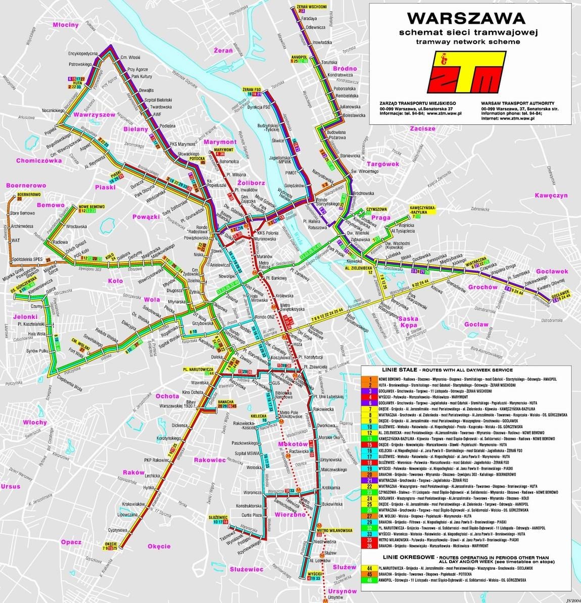 ನಕ್ಷೆ ವಾರ್ಸಾ ಸಾರಿಗೆ