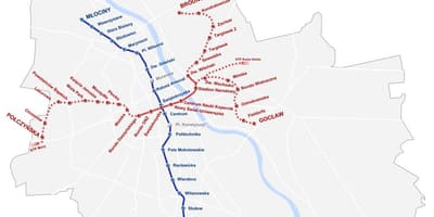 ಮೆಟ್ರೋ ನಕ್ಷೆ Warsaw